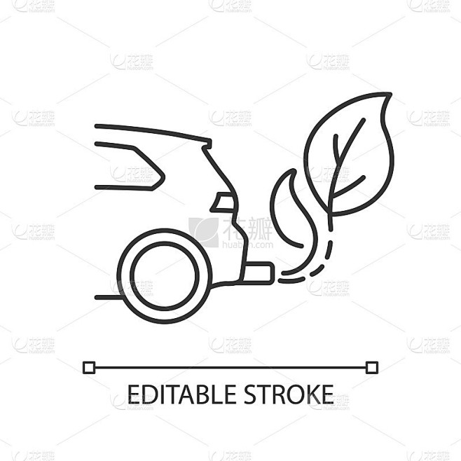 零尾气排放线性图标
