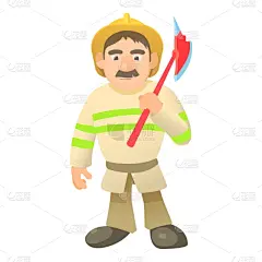 斧,消防员,漫画,图标,衣服,安全的,火,损坏的,设备用品