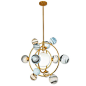 Cosmic space 7/13-Sputnik Chandelier Ambient Light Metal Globe Glass Candle Style LED G9