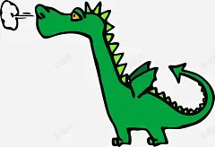 抽象艺术绿色恐龙叹气高清素材 免费下载 页面网页 平面电商 创意素材 png素材