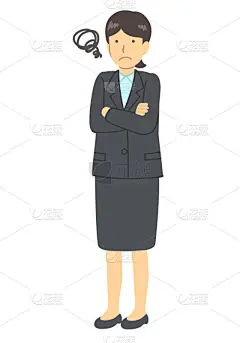 女人,可爱的,工作面试,商务,一个人,青年女人,仅青年女人,仅一个青年女人,全身像,绘画插图
