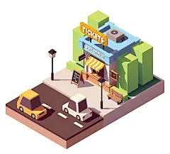 2.5d立体AI游戏城市街景商店模型交通生活建筑矢量UI设计素材K105-淘宝网