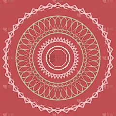 鞋带,粉色,曼荼罗,绿色,极简构图,华丽的,传统,请柬,对称