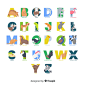 Set of colorful animal letters