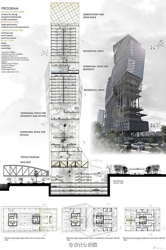 高层建筑剖面图 #设计秀#