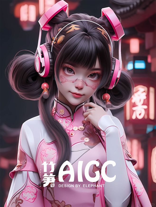 【AIGC】赛博中国风少女/Midjou...