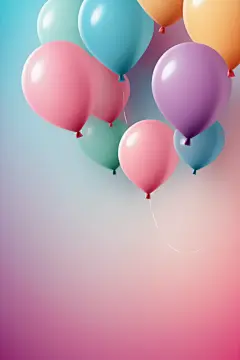 精美气球可爱彩色气球背景图
