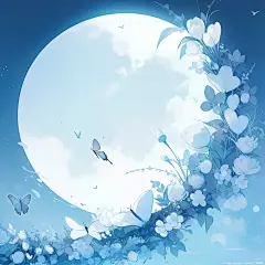 月蝶(下) 深蓝之夜 底图背景可商用素材 4P - 小红书