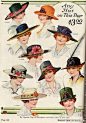 欧洲女性的帽子图鉴。帽子是名媛佳丽优雅登场的必备行头，甚至会成为能否得到皇室成员认可的重要装备。