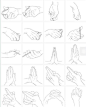 #手绘插画教程# 各种手的姿势图自网络 （转）@美术绘画教程 ​