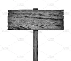 木制标志在白色的背景与剪切路径