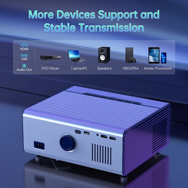 Amazon.com: Vamvo Portable Projector, 2022 Upgraded Projector 4K Native ...