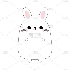 直的,兔子,草图,乱画,似人脸,幽默,动物头,可爱的,脸颊,问候