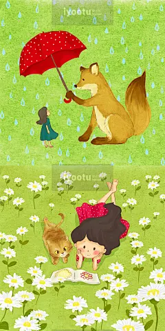 手绘卡通儿童动物童话故事插画插图海报psd分层设计素材i2161004-淘宝网