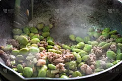 猪肉,泰国食品,烧菜（法式烹调）,乌冬面,炒菜锅,日本料理,胡萝卜,水平画幅,金属,锅