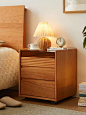 实木极窄床头柜家用卧室小型轻奢高级感现代简约床头置物架收纳柜-tmall.com天猫