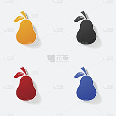 不干胶纸产品写实元素设计梨花插画