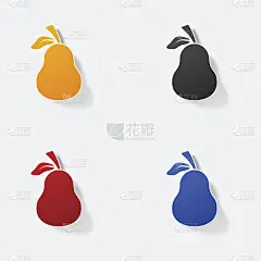 不干胶纸产品写实元素设计梨花插画