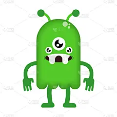 可爱的卡通怪物插图。万圣节服装，概念插图，卡通人物