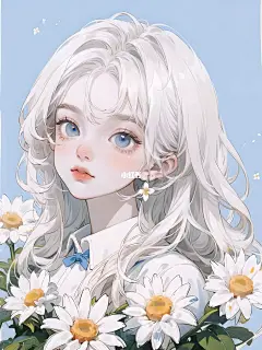 花懂风的温柔·蓝色系|女生头像壁纸