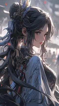 唯美古风女孩角色设定图 卡通人物插画设计素材 影视游戏概念绘画-淘宝网