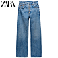 ZARA 新款 女装 阔腿牛仔裤 06840247400-tmall.com天猫