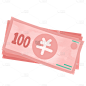 手绘-现金纸币金融理财元素贴纸10