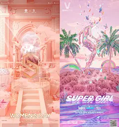 创意夜店酒吧KTV派对38妇女节女王节女神节宣传海报PSD素材模板-淘宝网