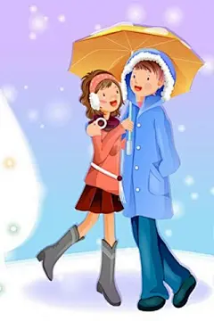 [我们一起过圣诞情侣手机壁纸天语 W619卡通图片]...