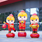 春节元旦新年卡通蛇雕塑玻璃钢2025蛇年吉祥物商场售楼部美陈摆件-淘宝网