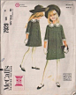 MOMSPatterns Vintage Sewing Patterns - McCalls 7929 Vintage 60s Sewing Pattern LOVELY Modest Designer Helen Lee Girls Button Trim Fancy Party Dress