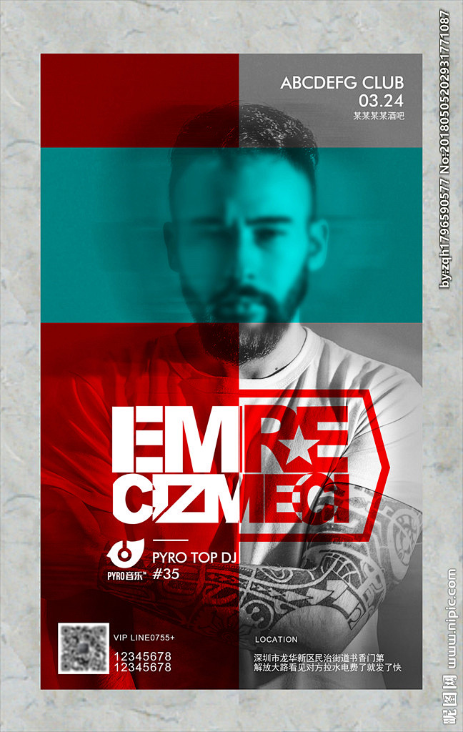 dj电音dj海报嘉宾海报设计电音派对ackdj海报dj派对男dj人物海报电音