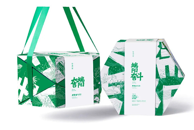 与“粽”不同的粽子礼盒设计，看包装就很诱...