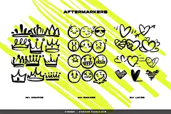 1000款马克笔乱涂箭头标记符号表情包手绘涂鸦png免抠图片素材