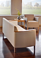 Created by renowned designers Paul James and Dan Cramer, KI's Affina is an elegant and sophisticated comprehensive healthcare collection that allows for visual continuity from the lobby to the patient room. #healthcare #furniture #lounge #seating www.ki.c