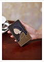 手工女士卡包DIY短款多卡位一体真牛皮卡片包大容量简约女名片夹-tmall.com天猫