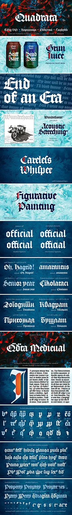 87英文字体-经典神秘复古哥特体海报标题衬线字体AJ Quadrata字体-淘宝网