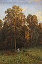 俄罗斯伊凡·伊凡诺维奇·希施金(Ivan I. Shishkin)树林油画作品一