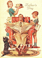 vintageholidays:
“ “Father’s Day” - cover art by J. C. Leyendecker from “The American Weekly” magazine; June 15, 1947
”
Happy father’s day from JC Leyendecker!