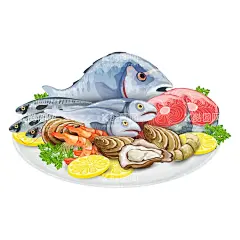 海鲜  - 源文件下载【酷图网】海鲜,食物,海产食物,鱼虾蟹贝,料理,动物,海产品,
