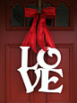 Valentines Day Wreath, LOVE Wreath, Valentines Wreath, Door Wreath. $42.00, via Etsy.