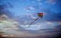 天空中的风筝摄影作品