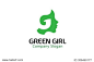 Green Girl Logo Design Illustration