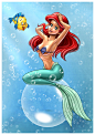 Ariel the Little Mermaid pinup by Dominicabra