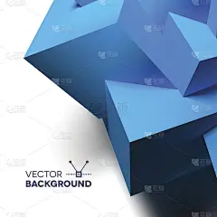 抽象背景与重叠的蓝色立方体
