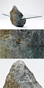 岩石玻璃桌子