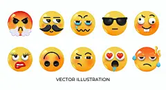 3D风格矢量表情包 (AI,EPS,JPG,PNG,SVG)