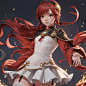 00001-1495689007-(character on front), petite,  lady,Red hair,yuansu _(erjue_),backlighting,simple background,dungeon background,chibi,cold attit