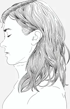 手绘素描长发女人矢量图高清素材 女人画像 手绘女人 手绘风 矢量png 素描女人 长发女人 矢量图 免抠png 设计图片 免费下载