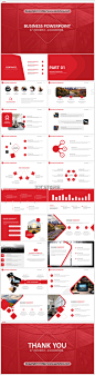 【RED】红色（三十四）商务工作报告模板【154】PPT模板 #排版# #图表#